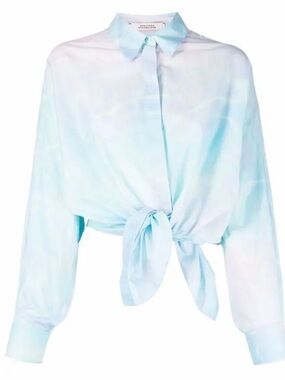 DOROTHEE SCHUMACHER Tie Dye-Print Knotted Shirt/ Size 3 /